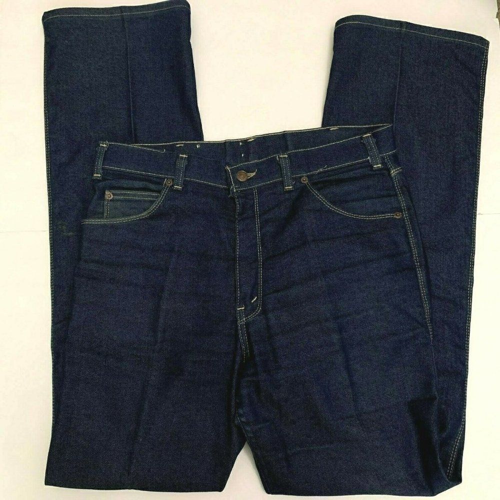 Vintage 80s Levis Jeans 34 x 34 Dark Wash Blue